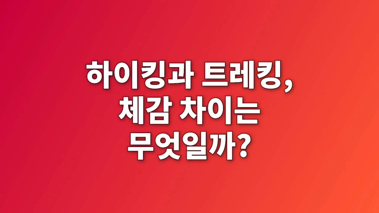 하이킹과 트레킹, 체감 차이는 무엇일까?